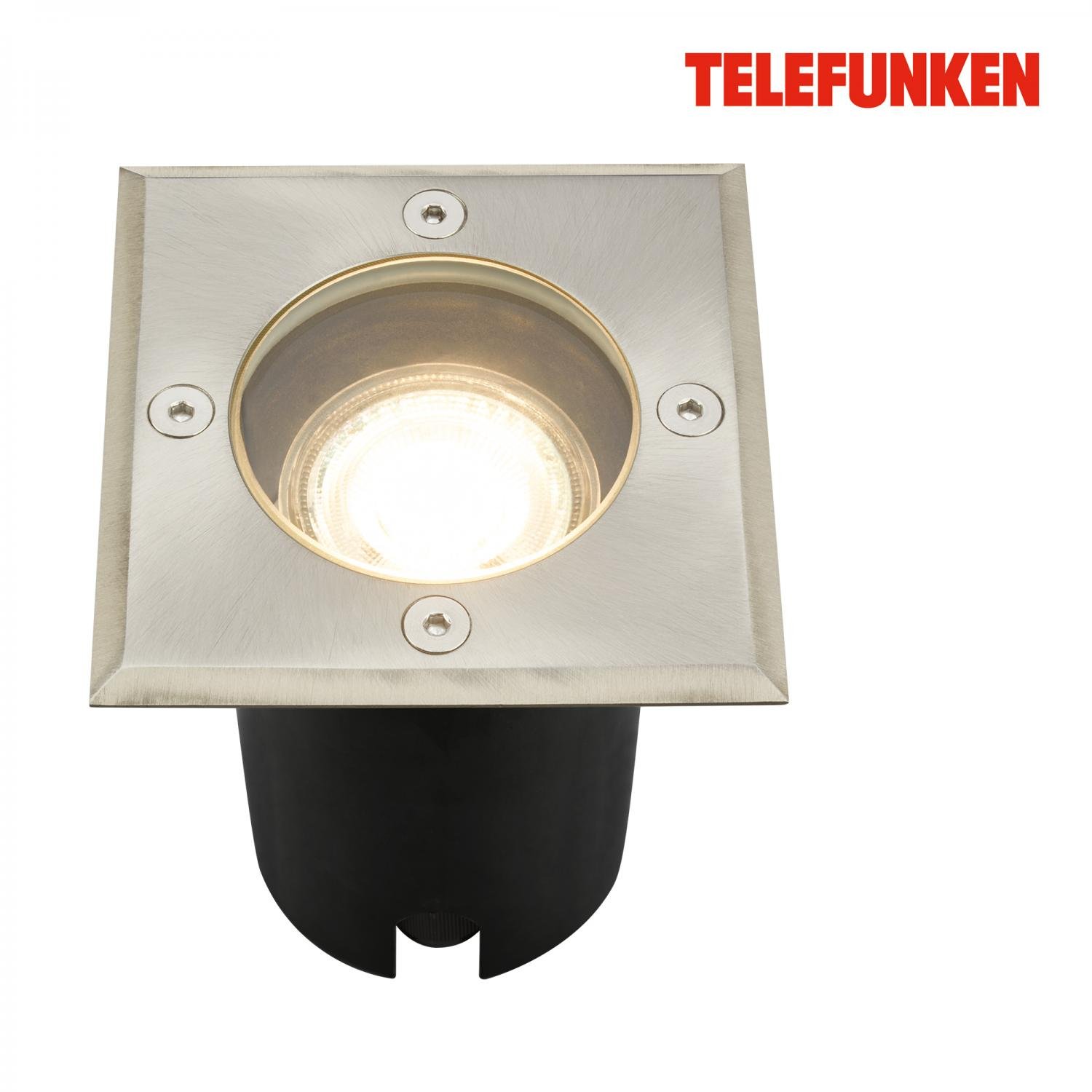 TF 322802TF TELEFUNKEN venkovní svítidlo do země, vodotěsné IP67, tvrzené sklo, GU10 patice, hranaté - BRILONER