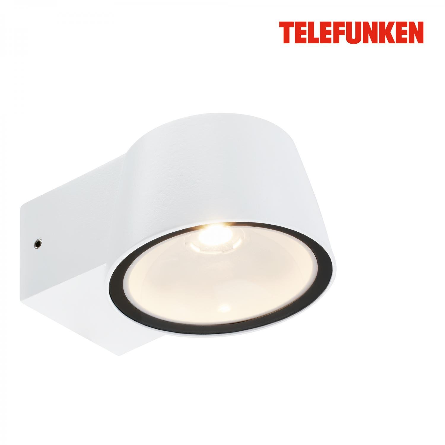 TF 323006TF TELEFUNKEN LED venkovní nástěnné svítidlo, IP54 voděodolné a prachotěsné, bílý hliník - BRILONER