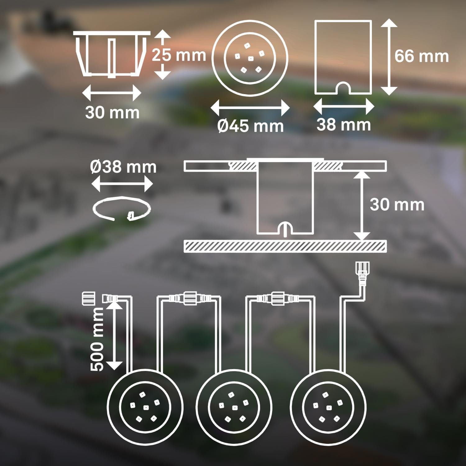 BRI 3917032 CONNECT TO SHINE prodlužovací sada Tilia 3ks LED zapuštěných svítidel do země, IP67 - BRILONER (obrázek 12)