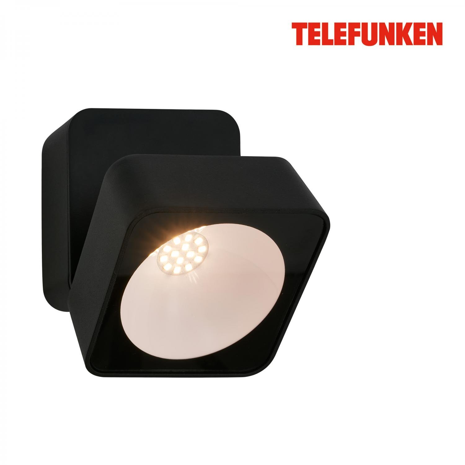 TF 322005TF TELEFUNKEN LED venkovní nástěnné svítidlo, ochrana proti stříkající vodě, bez vypínače, 3000K teplá bílá, černé - BRILONER