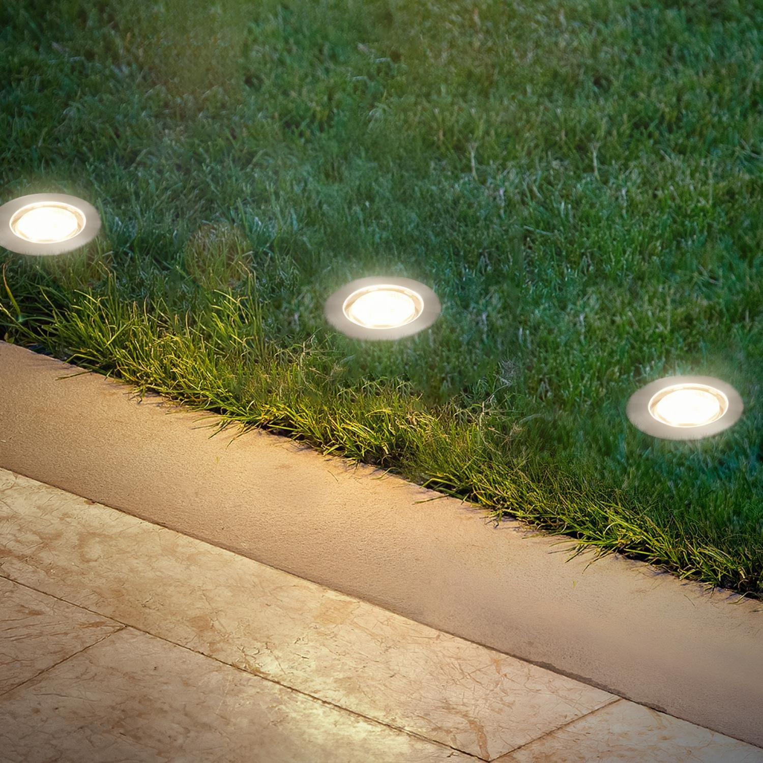 BRI 3916032 CONNECT TO SHINE startovací sada 12V zahradní osvětlení - trafo, 3x LED svítidlo do země, IP67, stříbrná - BRILONER (obrázek 7)