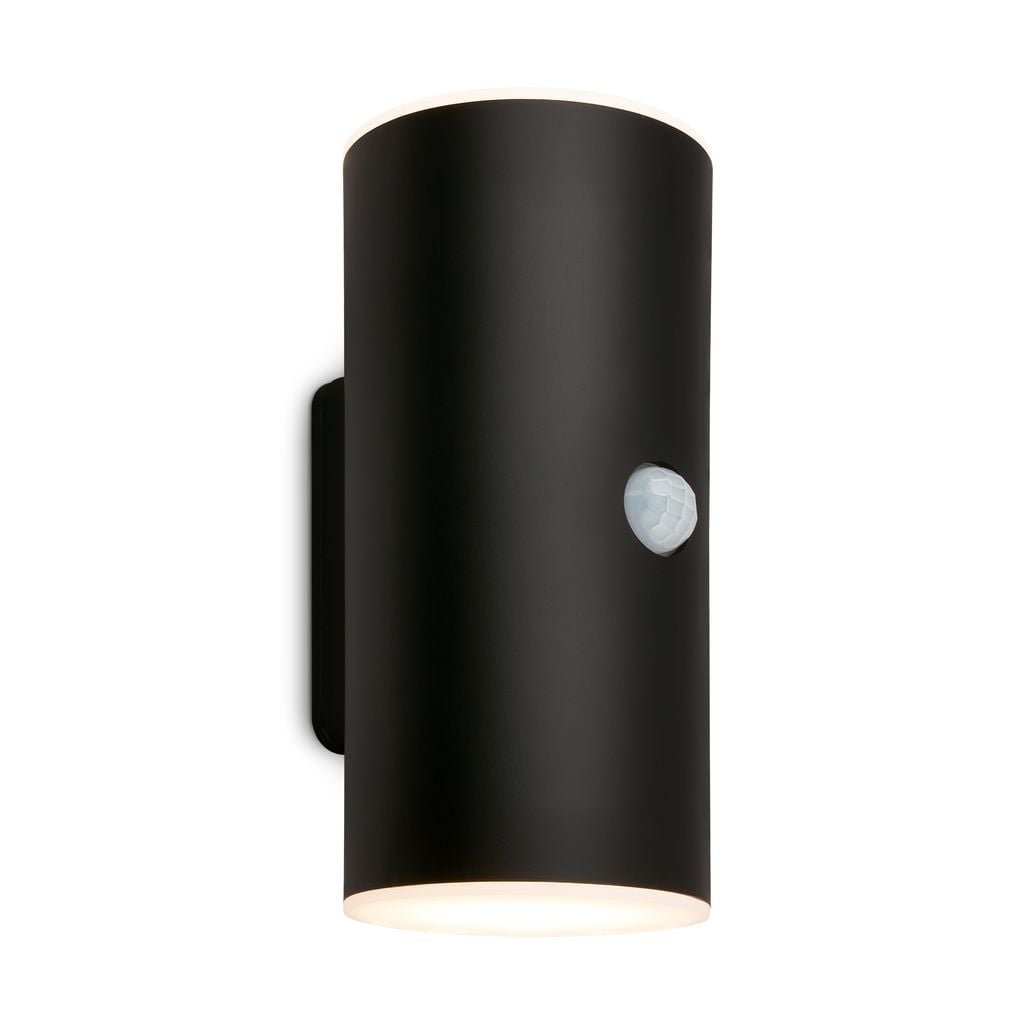 BRI 3787015 Lima LED venkovní nástěnné svítidlo, pohybové čidlo, soumrakový senzor, nabíjecí, černá - BRILONER