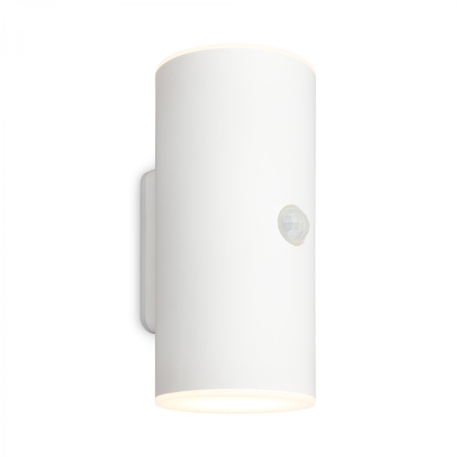BRI 3787016 Lima LED venkovní nástěnné svítidlo, pohybové čidlo, soumrakový senzor, nabíjecí, bílé - BRILONER