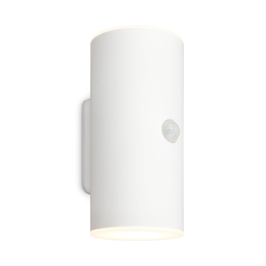 BRI 3787016 Lima LED venkovní nástěnné svítidlo, pohybové čidlo, soumrakový senzor, nabíjecí, bílé - BRILONER