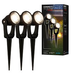Obrázek pro produkt CONNECT TO SHINE prodlužovací sada Lilis sada 3ks LED zahradních bodových svítidel, IP65 - BRILONER
