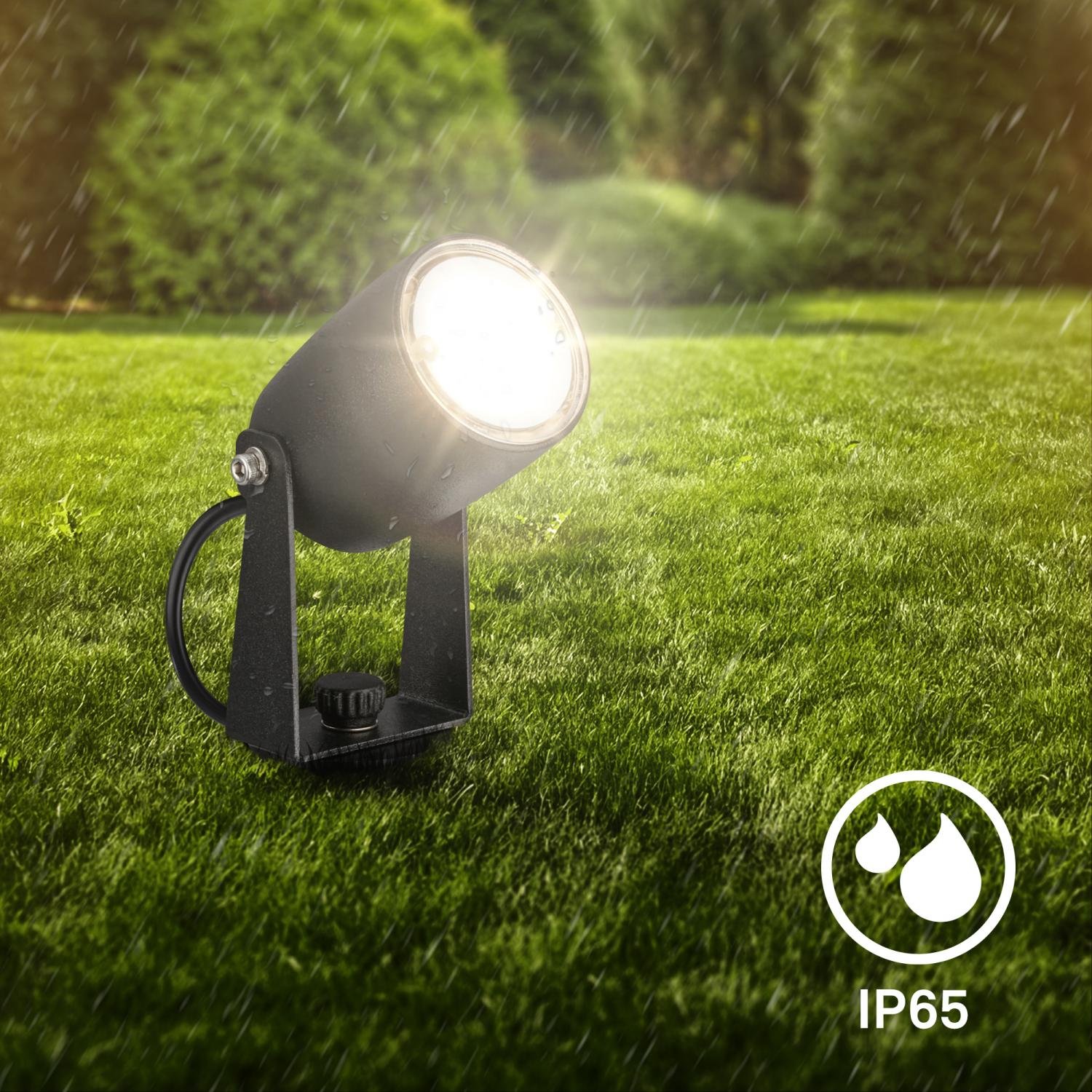 BRI 3927035 CONNECT TO SHINE startovací sada 12V zahradní osvětlení - trafo, 3x LED bodové svítidlo se zápichem, nastavitelné, IP65, černá - BRILONER (obrázek 5)