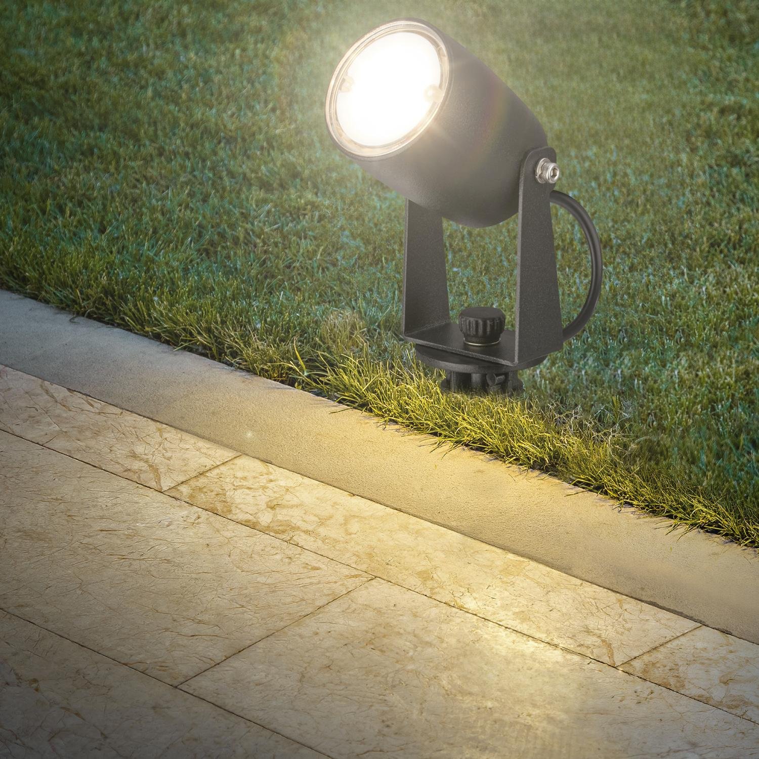 BRI 3927035 CONNECT TO SHINE startovací sada 12V zahradní osvětlení - trafo, 3x LED bodové svítidlo se zápichem, nastavitelné, IP65, černá - BRILONER (obrázek 6)