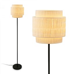 Obrázek pro produkt Papper stojanová lampa, stínidlo z přírodních vláken, nožní vypínač, přírodní - BRILONER