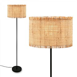 Obrázek pro produkt Borra stojanová lampa, stínidlo ze slámy, nožní vypínač, přírodní - BRILONER