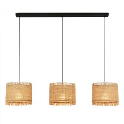 Obrázek pro produkt Borra závěsné svítidlo, stínidlo ze slámy, 3xE27 patice, přírodní - BRILONER