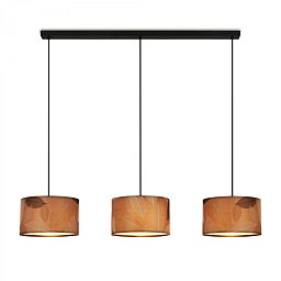 Obrázek pro produkt Mata závěsné svítidlo, dekor s lístky, 3xE27 patice, kávová barva - BRILONER