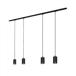 Obrázek pro produkt 1-fázový lištový systém, kompletní sada, 4x GU10 závěsná svítidla, černá - BRILO