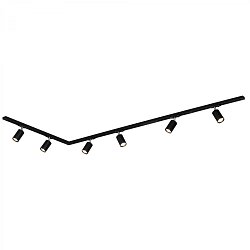Obrázek pro produkt Lištový systém sada 225 cm do L - 3x 230V lišta 1-fázová, 6x spot GU10, černá - BRILO