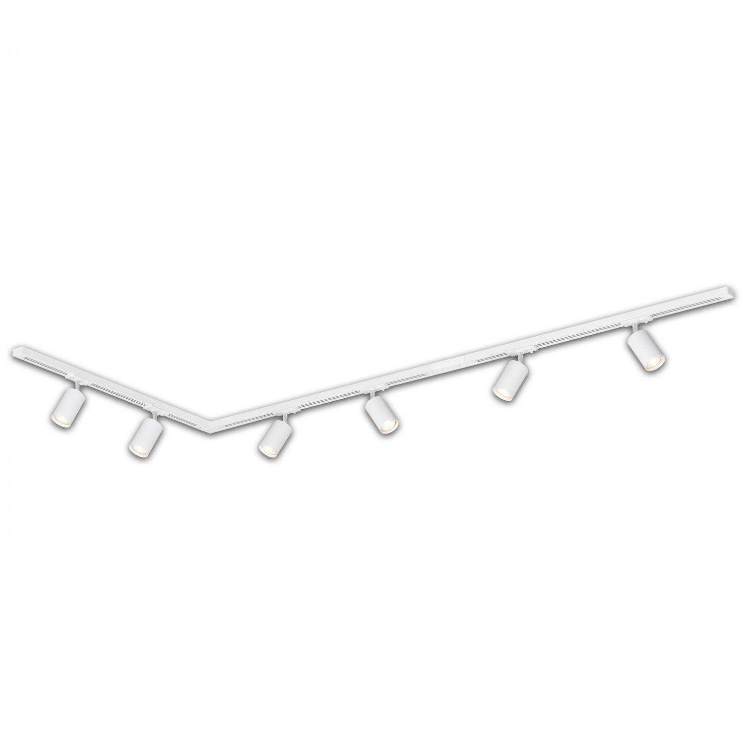 BRILO 8010066 Lištový systém sada 225 cm do L - 3x 230V lišta 1-fázová, 6x spot GU10, bílá - BRILO