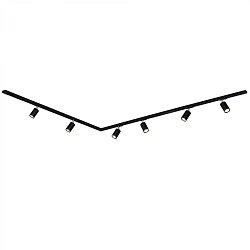 Obrázek pro produkt Lištový systém sada 300 cm do L - 4x 230V lišta 1-fázová, 6x spot GU10, černá - BRILO