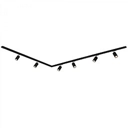 Obrázek pro produkt Lištový systém sada 300 cm do L - 4x 230V lišta 1-fázová, 6x spot GU10, černá - BRILO