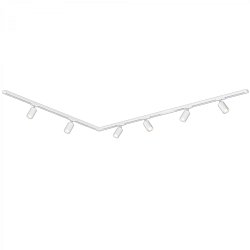 Obrázek pro produkt Lištový systém sada 300 cm do L - 4x 230V lišta 1-fázová, 6x spot GU10, bílá - BRILO