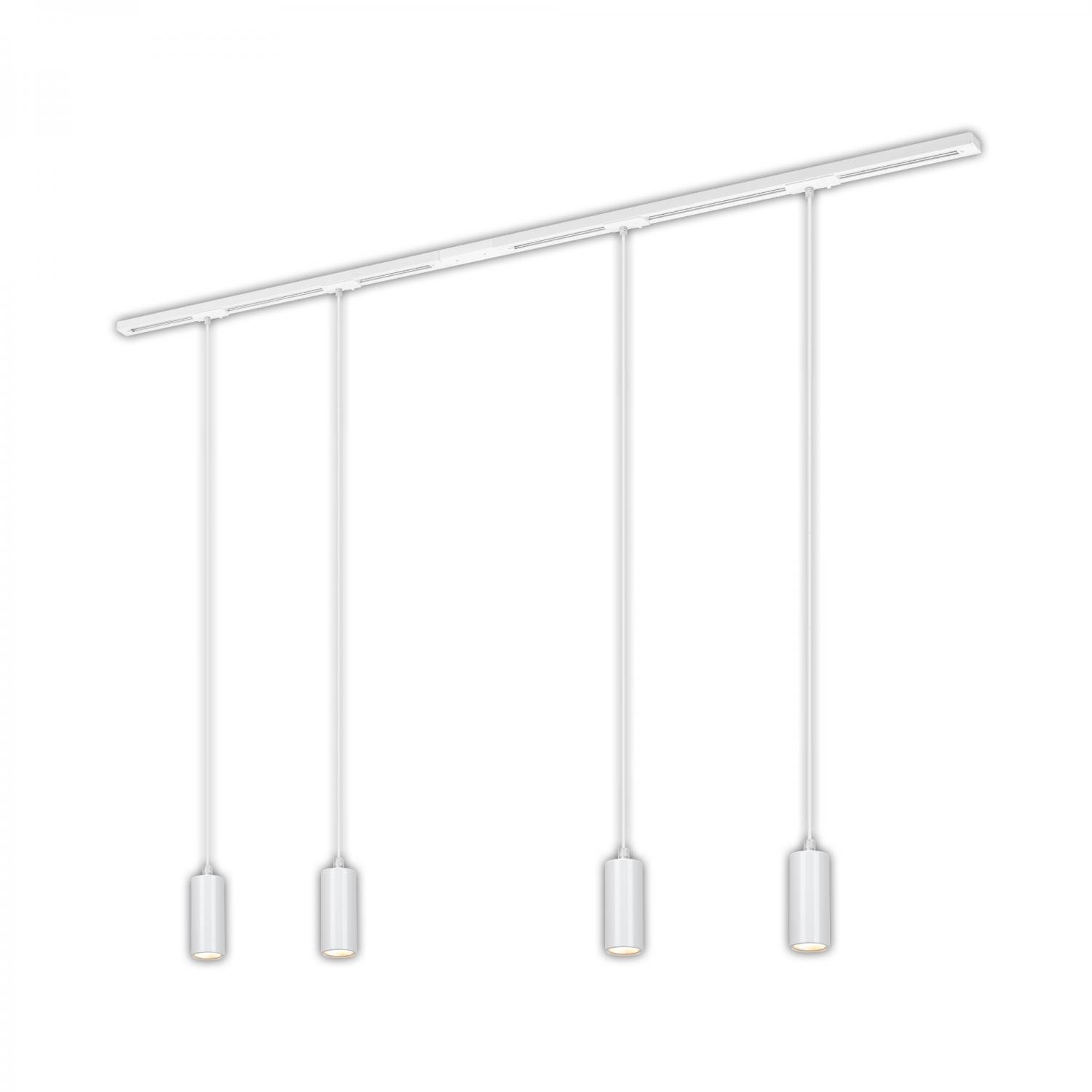 BRILO 8016046 1-fázový lištový systém, kompletní sada, 4x LED závěsná svítidla, bílá - BRILO
