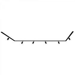 Obrázek pro produkt Lištový systém sada 450 cm do U - 6x 230V lišta 1-fázová, 6x spot GU10, černá - BRILO