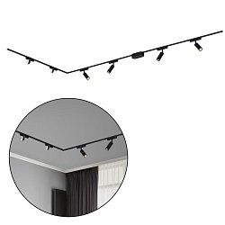 Obrázek pro produkt Luxtrail lištový systém, 4x LED spoty, 2x LED svítidlo, do L, černá - BRILO