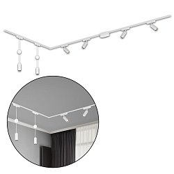 Obrázek pro produkt Luxtrail lištový systém, 4x LED spoty, 2x LED závěsná svítidla, do L, bílá - BRILO