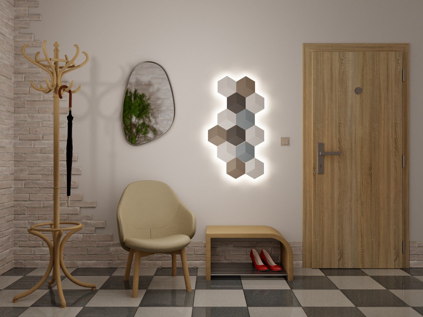 LED2 4580271D LED2 Nástěnné svítidlo HEXO, W DALI/PUSH 5W 2700K/3300K/4000K bílá - LED2 Lighting (obrázek 4)