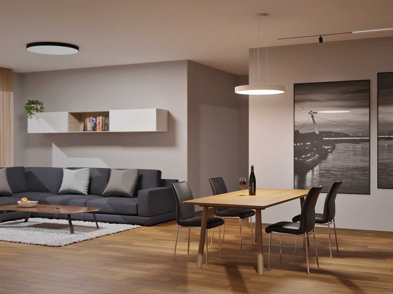 LED2 3274473DTW LED2 Závěsné svítidlo MONO SLIM 80 P-Z, B DALI TW 80W 2700K-4000K černá - LED2 Lighting (obrázek 6)