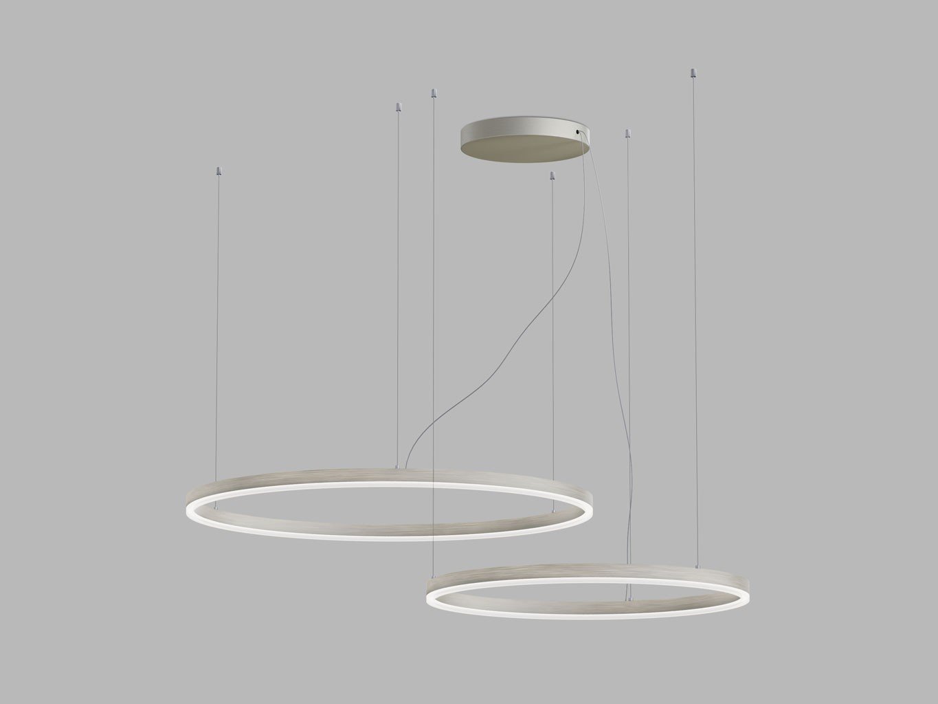 LED2 3274676DTW LED2 Závěsné svítidlo CIRCLE SET 2 P-Z, N DALI TW/PUSH TW 104W 2700K-4000K matný nikl - LED2 Lighting