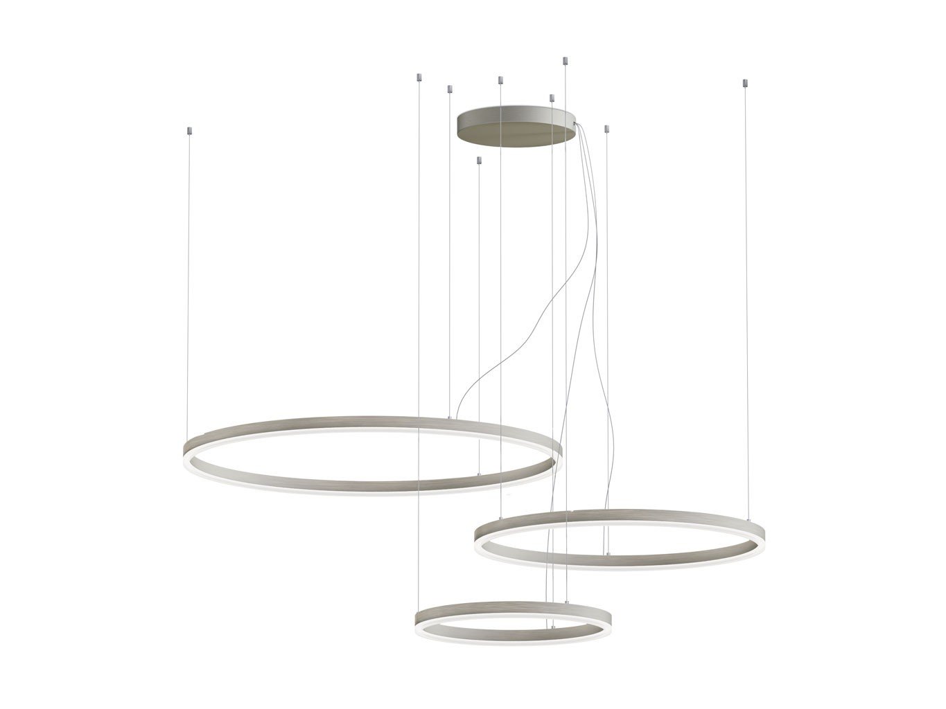 LED2 3274776D LED2 Závěsné svítidlo CIRCLE SET 3 P-Z, N DALI/PUSH 136W 2700K/3000K/4000K matný nikl - LED2 Lighting (obrázek 3)