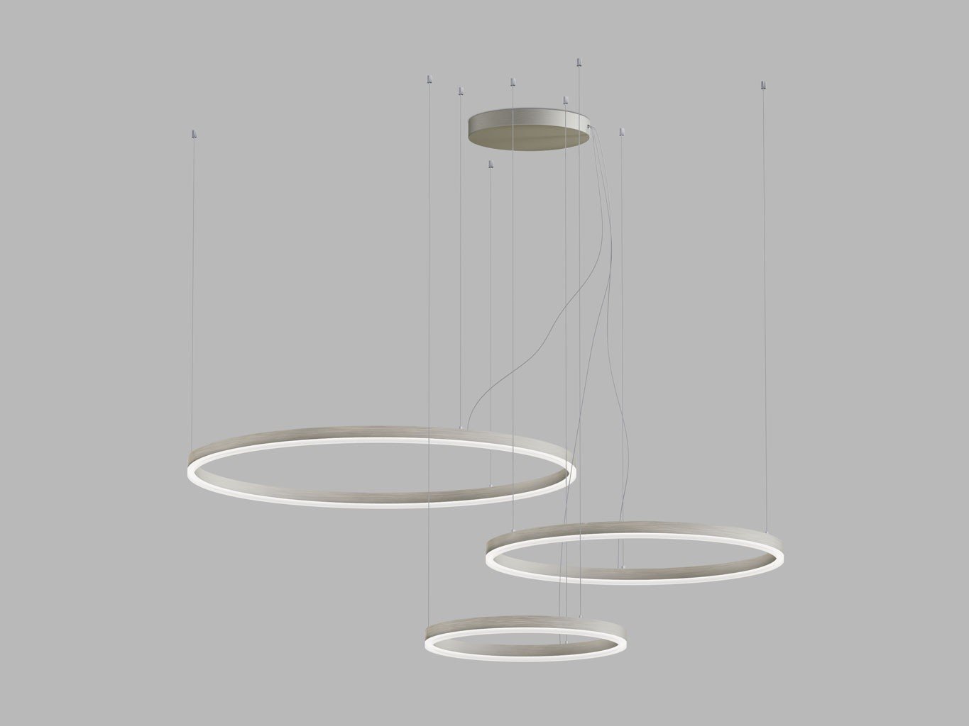 LED2 3274776DT LED2 Závěsné svítidlo CIRCLE SET 3 P-Z, N TRIAC 136W 2700K/3000K/4000K matný nikl - LED2 Lighting