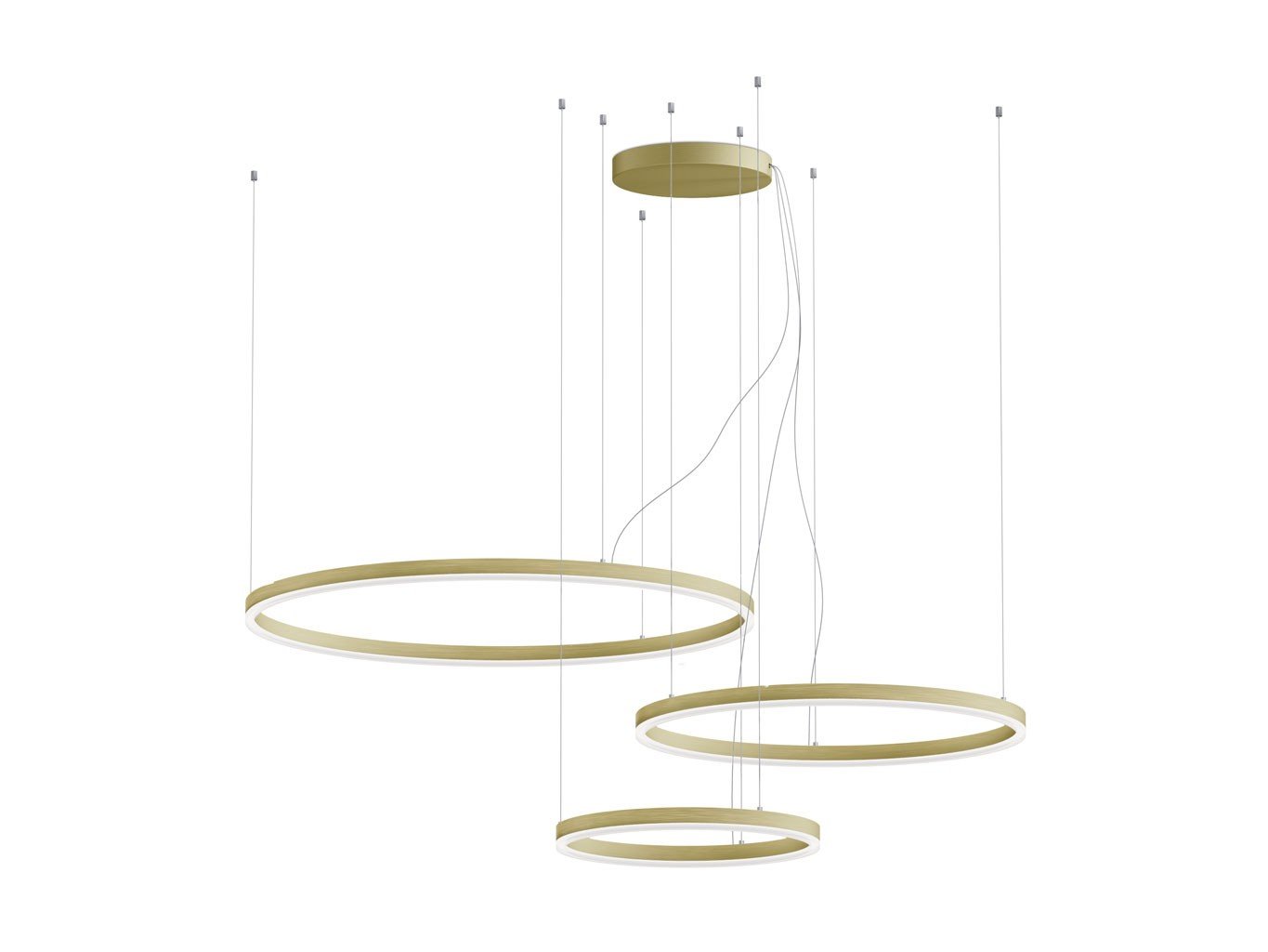 LED2 3274777D LED2 Závěsné svítidlo CIRCLE SET 3 P-Z, G DALI/PUSH 136W 2700K/3000K/4000K zlatá - LED2 Lighting (obrázek 3)