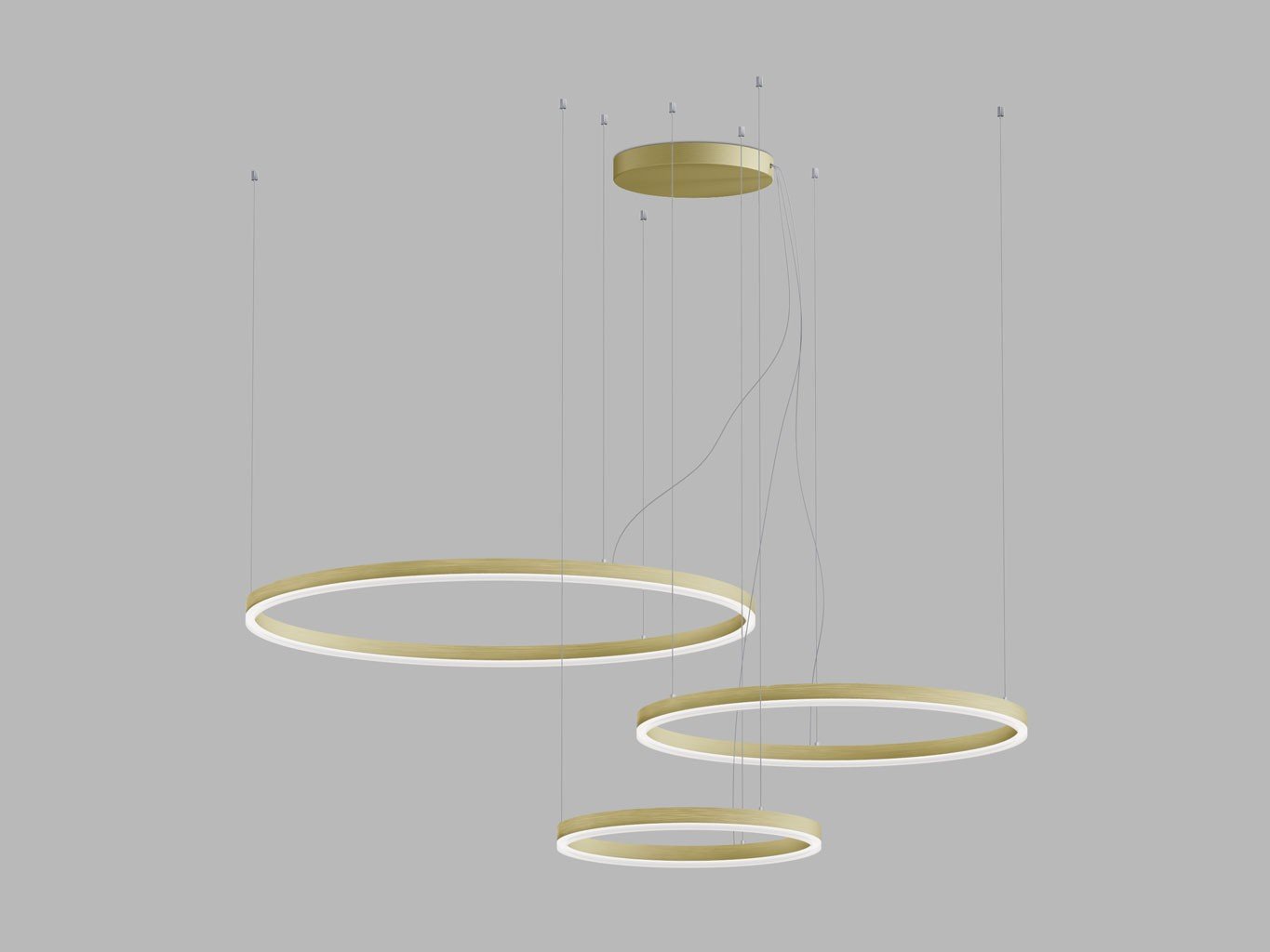 LED2 3274777DTW LED2 Závěsné svítidlo CIRCLE SET 3 P-Z, G DALI TW/PUSH TW 136W 2700K-4000K zlatá - LED2 Lighting
