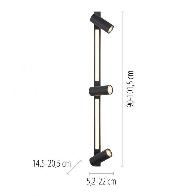 LD 11794-18 Kolekce Schöner Wohnen stropní svítidlo DANTE, černá, 3-ramenné, ovládání vypínačem, paměťová funkce, 3000K - JUST LIGHT (obrázek 5)