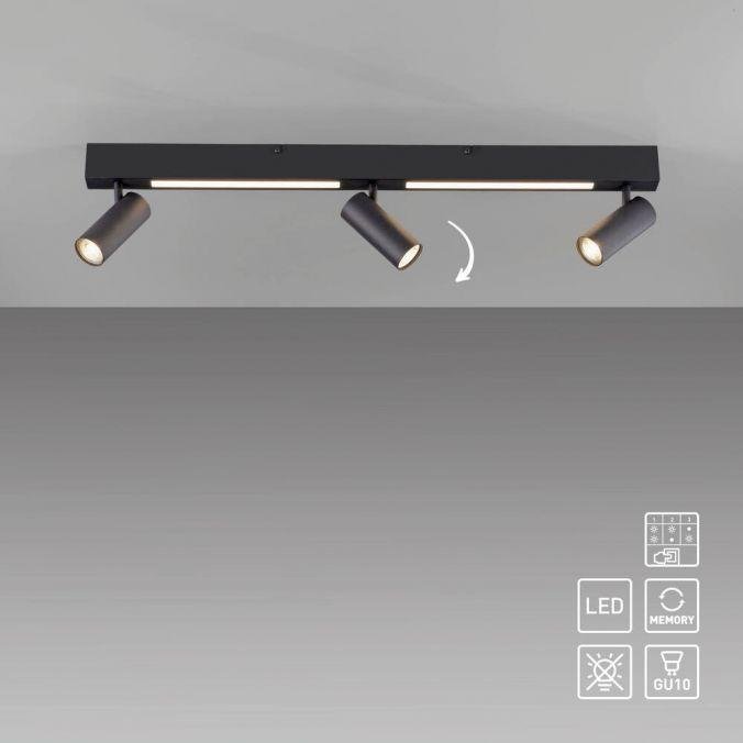 LD 11794-18 Kolekce Schöner Wohnen stropní svítidlo DANTE, černá, 3-ramenné, ovládání vypínačem, paměťová funkce, 3000K - JUST LIGHT (obrázek 9)