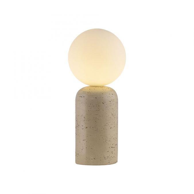 Levně LD 12543-42 Kolekce Schöner Wohnen stolní lampa TRAVENTA, písková barva, vzhled travertinu, nastavitelná hlava, G9 volitelná žárovka - JUST LIGHT