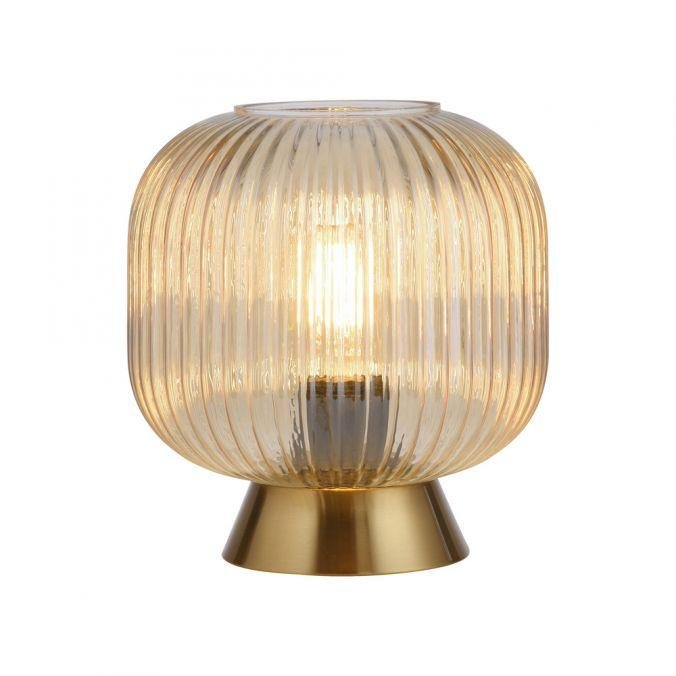 LD 13573-27 Kolekce Schöner Wohnen stolní lampa NAMI, jantar, E27, vhodné pro LED žárovky - JUST LIGHT