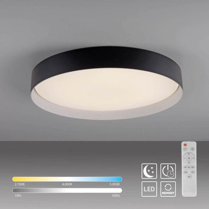 LD 14595-18 Kolekce Schöner Wohnen LED stropní svítidlo TAVOLI, černá, kruhové průměr 49cm, stmívatelné, dálkový ovladač, 2700-6500K - JUST LIGHT (obrázek 8)
