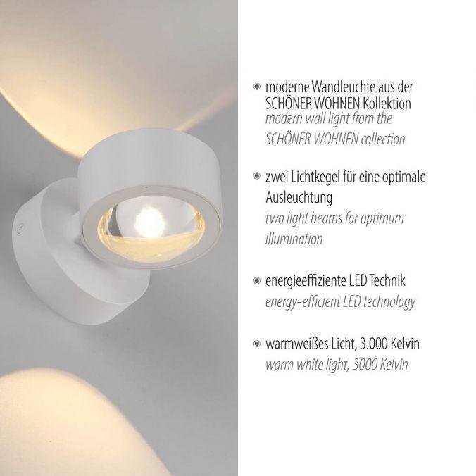 LD 19331-16 Kolekce Schöner Wohnen LED nástěnné svítidlo CHIA, bílá, Up- & Down Light, 3000K - JUST LIGHT (obrázek 3)