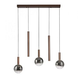 Obrázek pro produkt LED závěsné svítidlo BOWL, hnědé,5-ramenné lineární, SimplyDim, 2700K - PAUL NEUHAUS