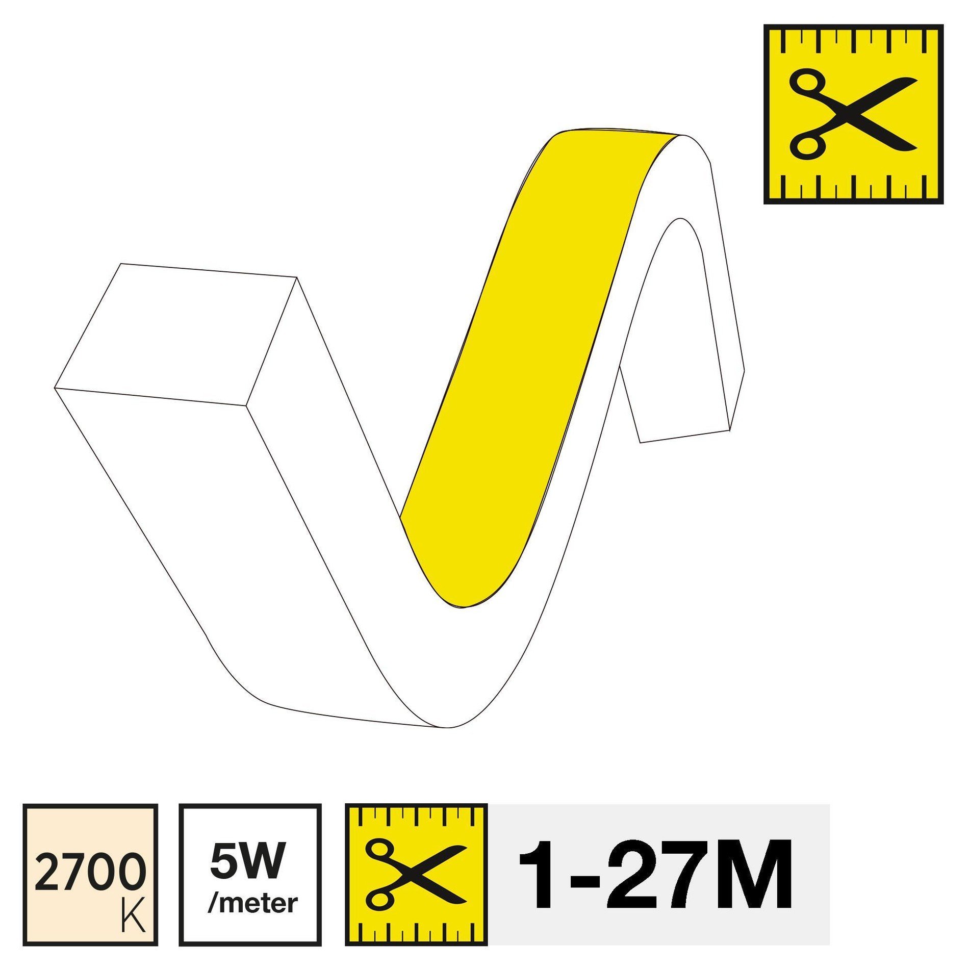 Levně SLC SM16020 LED pásek NeonFlex TopBend 1-27m 5W/m 383lm/m 2700K Ra80 24V IP67 1m - TLG