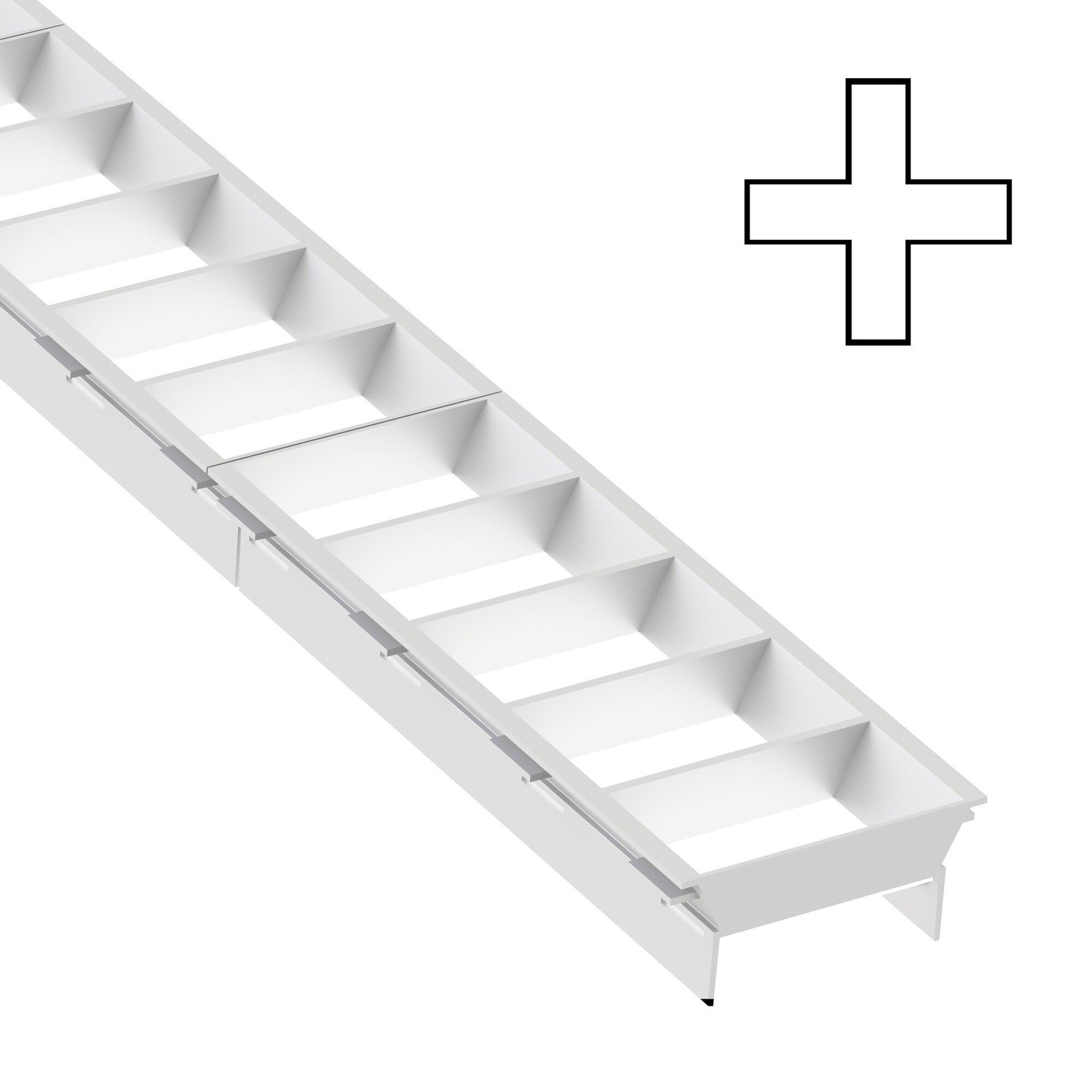 SLC SLC9551 LED svítidlo Click mřížka X spojka bílá - TLG