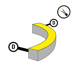 Obrázek pro produkt Napájení pro NeonFlex 230V Side-Bend Mono s kabelem D - TLG