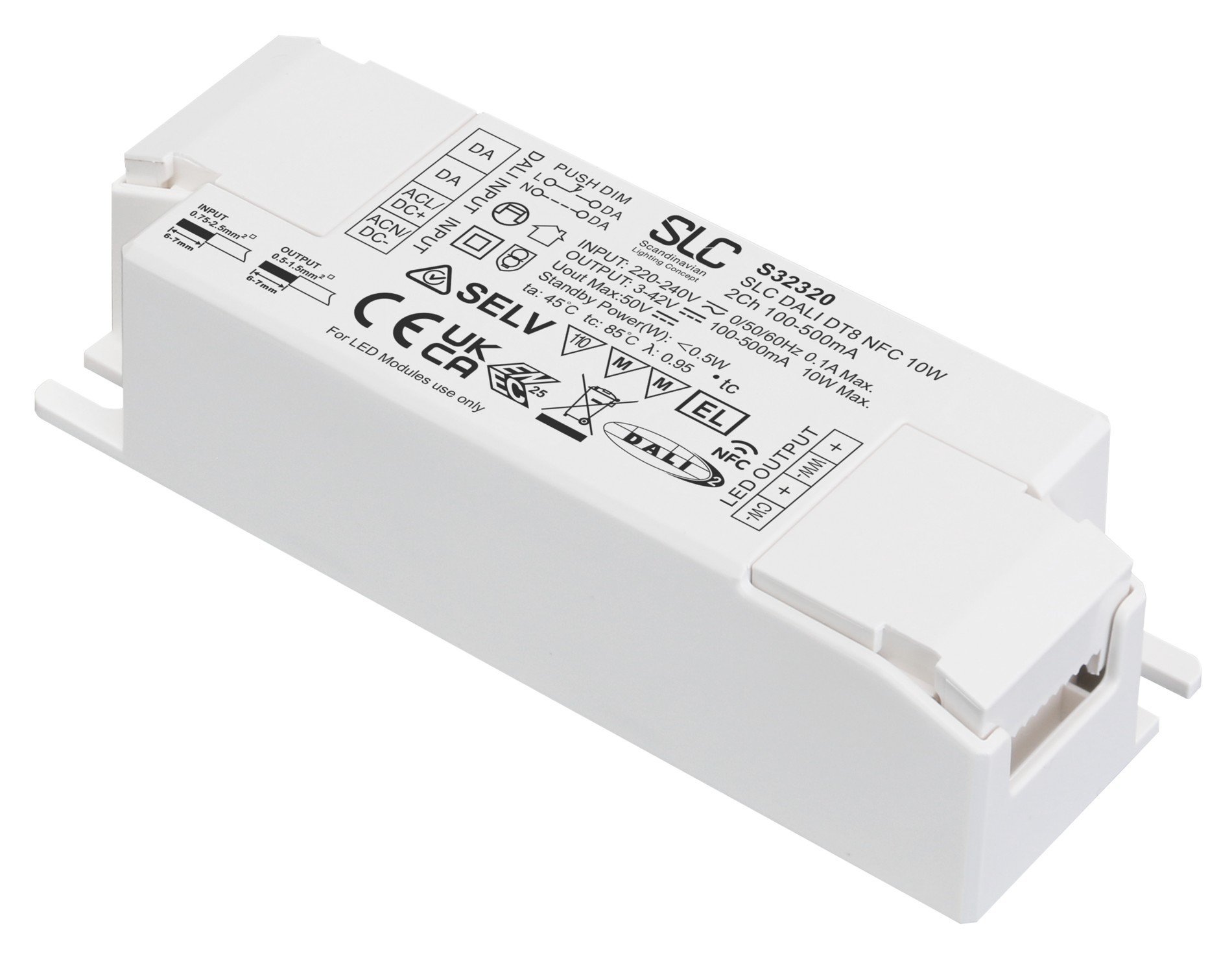 SLC S32320 Driver NFC 2Ch 100-500mA QA3 10W DALI IP20 - TLG