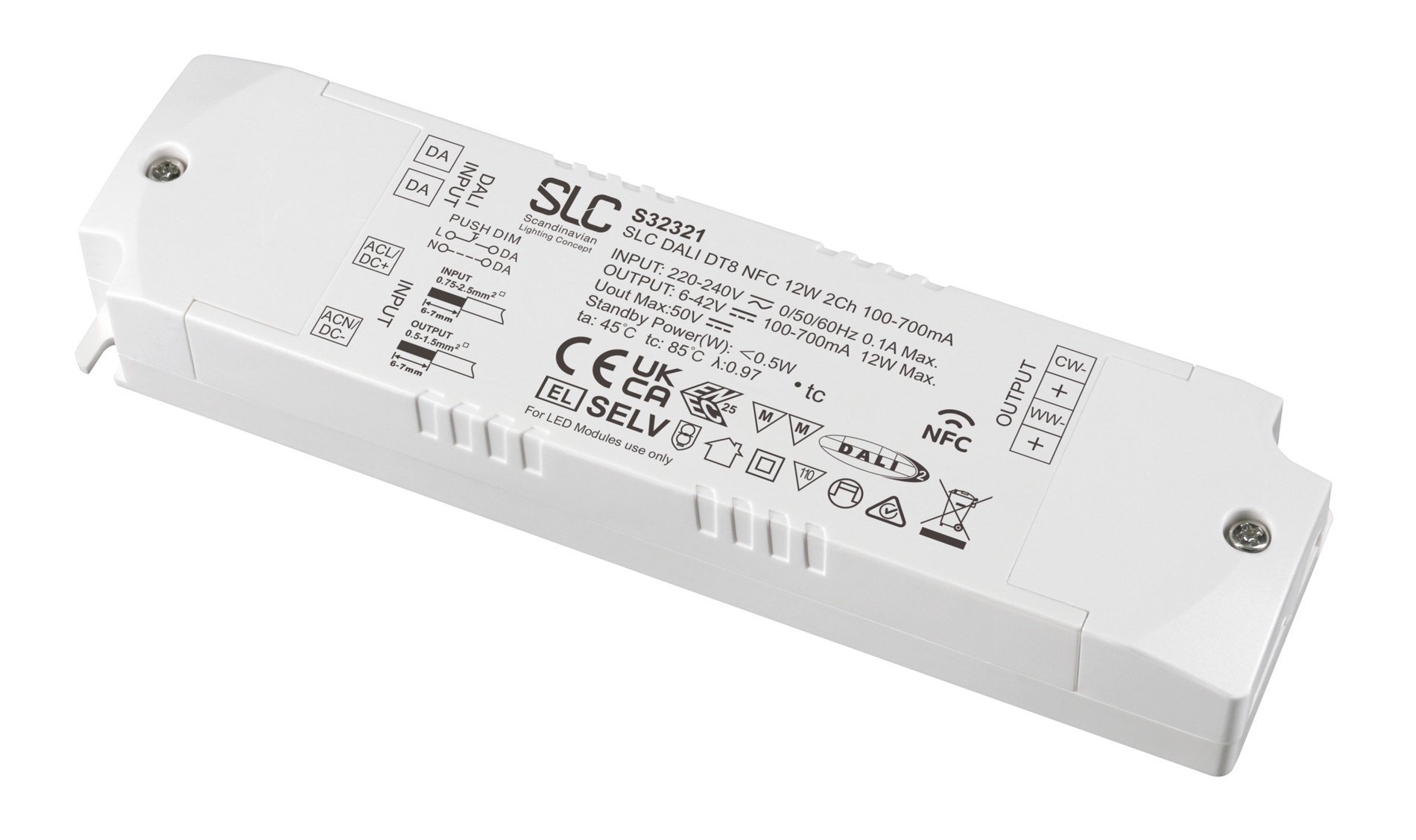 SLC S32321 Driver NFC 2Ch 100-700mA QA3 12W DALI - TLG