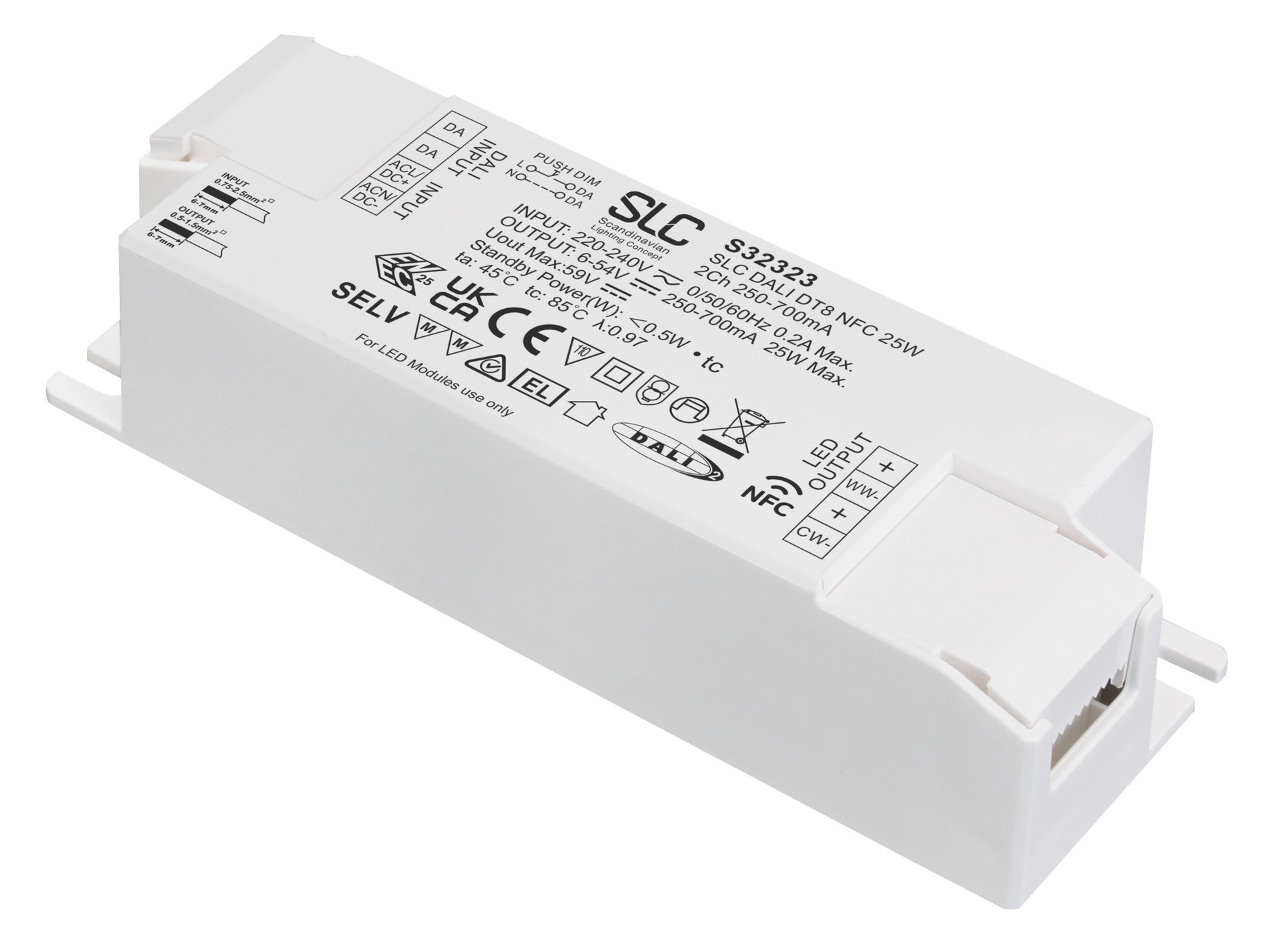 SLC S32323 Driver NFC 2Ch 250-700mA QA3 25W DALI - TLG