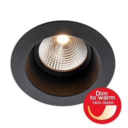 Obrázek pro produkt Vestavné LED svítidlo OneSoft DTW pr.68-83 mm černé 352lm 1800-3000K Ra90 DALI IP54/IP20 36° - TLG