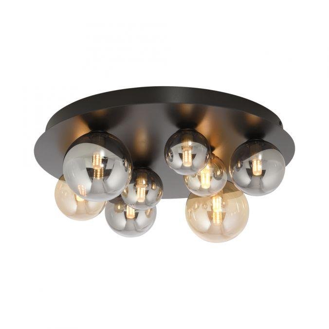Levně PN 6597-18 LED stropní svítidlo POPSICLE, černá, jantarové a kouřové sklo, 3000K - PAUL NEUHAUS