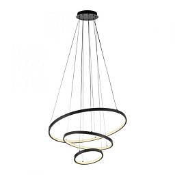 Obrázek pro produkt LED závěsné svítidlo CERCHI, černá, kruhový tvar, nastavitelná výška, 3000K - JUST LIGHT