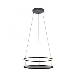 Obrázek pro produkt LED závěsné svítidlo CONTURA černá, kruhové, dotykové ovládání, s policí, nastavitelná výška, 3000K - PAUL NEUHAUS