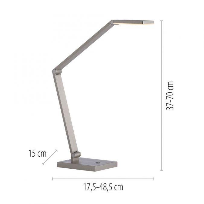 PN 4304-55 LED stolní lampa SAMSKY, stříbrná, stmívatelné, nastavitelná výška, paměťová funkce, 2700-5000K - PAUL NEUHAUS (obrázek 6)